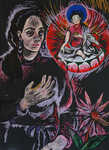 Self Portrait with Dakini, pastel on paper, 22"x 30", 2004.