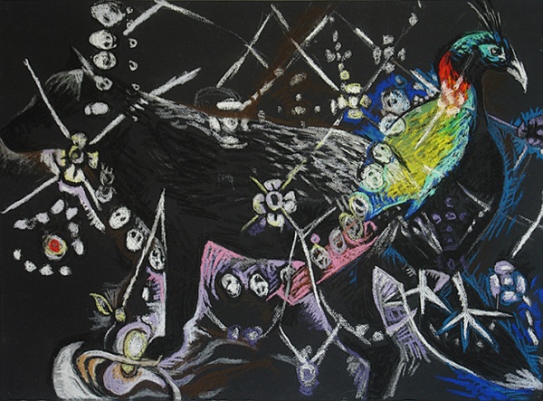 Black Fox, pastel on paper, 30"x 22", 2005.