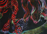Dark Water Hands of Hair, pastel on paper, 30"x 22", 2005.