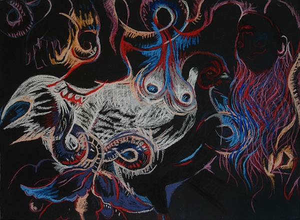 Dream Bird, pastel on paper, 30"x 22", 2005.