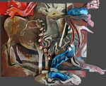 Brown Deer, oil on wood, 51"x 45"x 5", 2005.