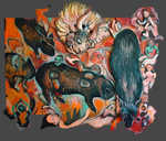 Outer, Inner and Secret Obstacles, oil on wood, 51"x 59"x 4", 2006.