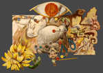 Beneath the Sun, oil on wood, 49�x70�x3.5�, 2006.
