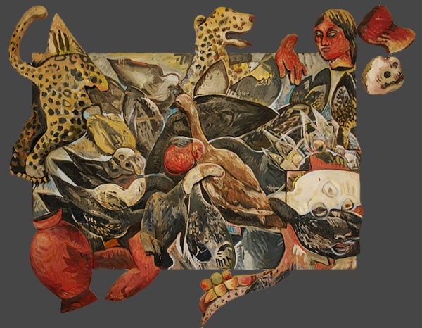 Feast Offering, oil on wood, 65�x 70�x 4�, 2005.