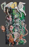 In the Forest, oil on wood, 69�x 42�x 4�, 2004.