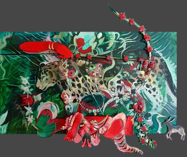Kurukulla, oil on wood, 63�x 50�x 4�, 2003.