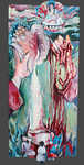Milk from Conch, Blood from Coral, oil on wood, 19"x 44"x 3.5". 2004.